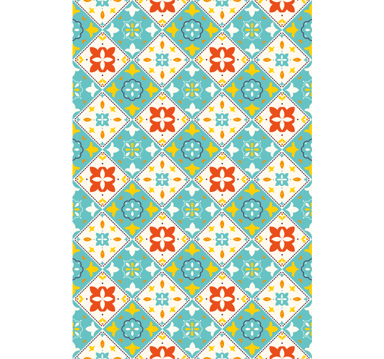 Rulou geam baie plăci albastre și bej - TenStickers