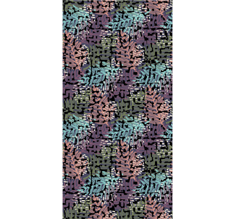 Rulou geam flori și plante design cu frunze - TenStickers