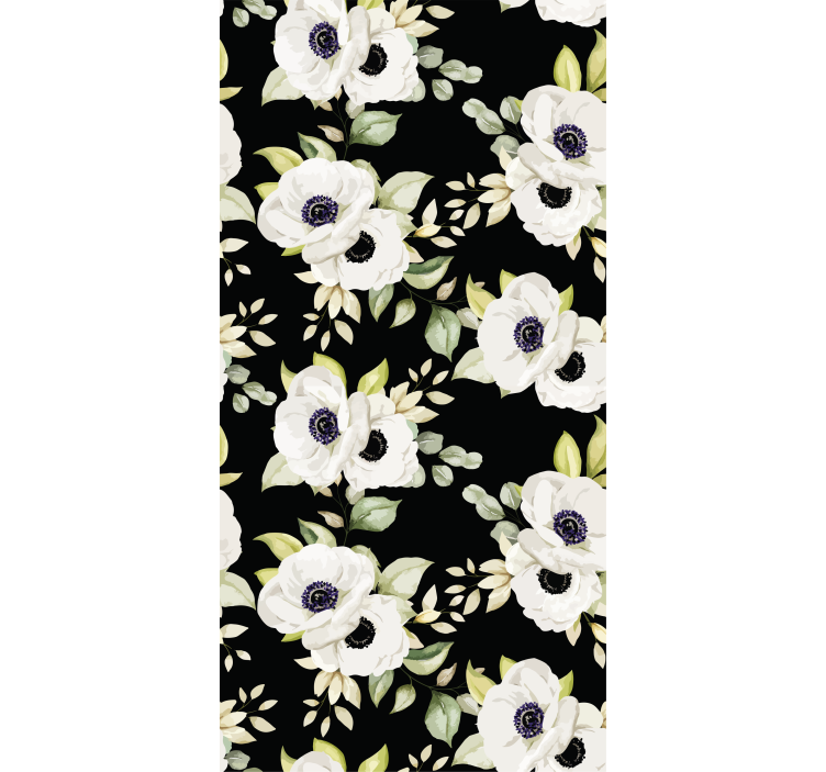 Rulou geam floral flori albe elegante - TenStickers