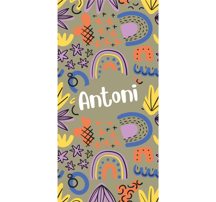 Rulou geam pentru copii curcubee geometrice cu nume - TenStickers