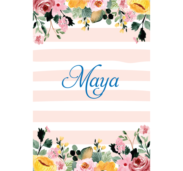 Rulou geam floral cu motiv personalizat în dungi - TenStickers