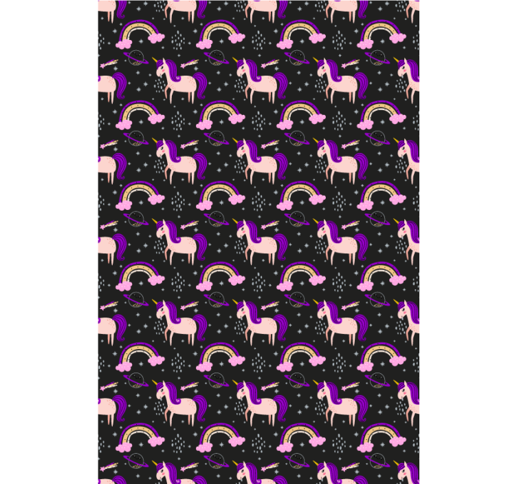 Rulou geam pentru copii cu unicorni roz și arce - TenStickers