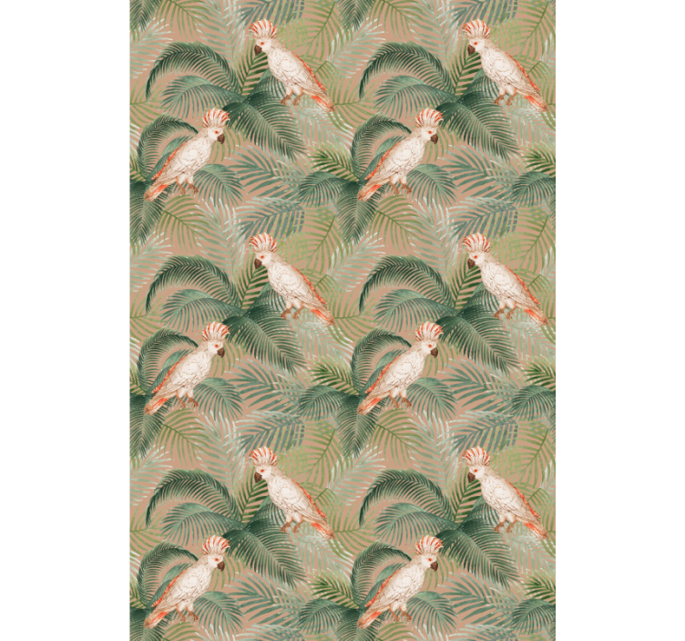 Rulou geam animale cacatua si frunze - TenStickers