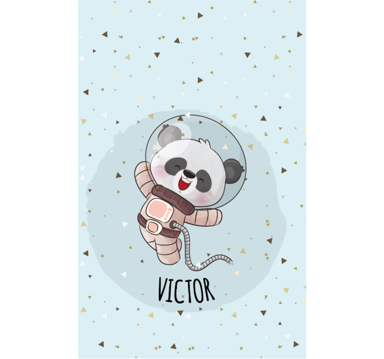Rulou geam pentru copii astronaut panda cu nume - TenStickers