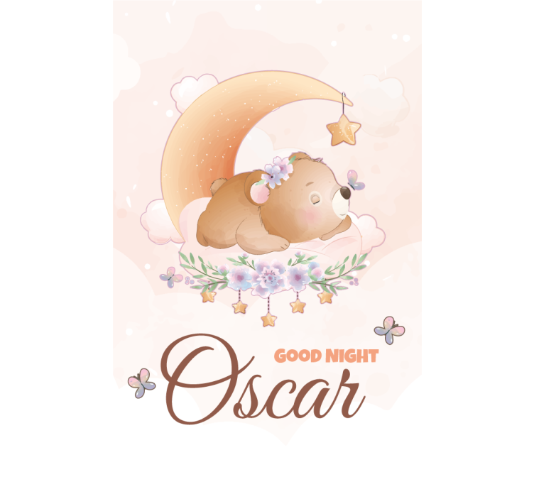 Urs drăguț pentru băiat cu Rulouri de creșă - TenStickers