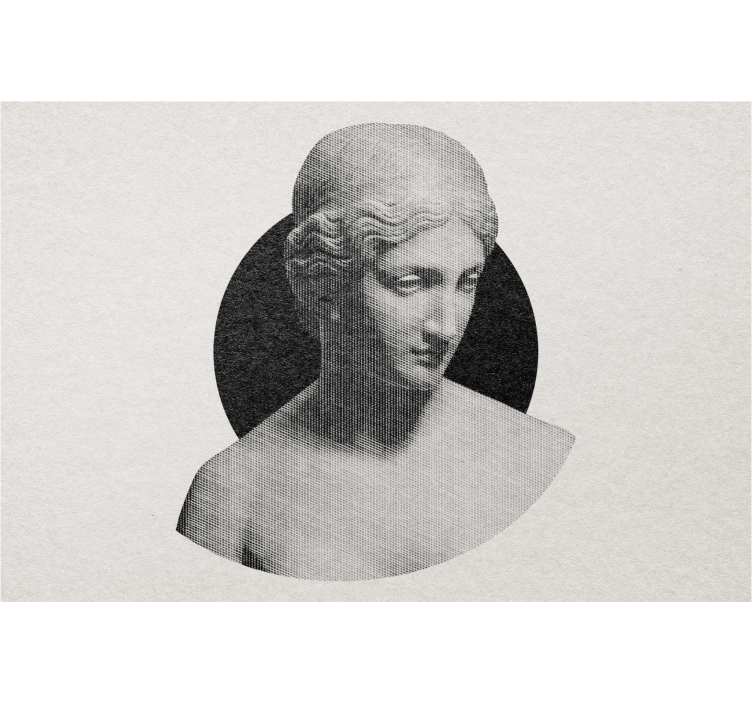 Rulou geam cu desene bust de sculptură tradițională - TenStickers