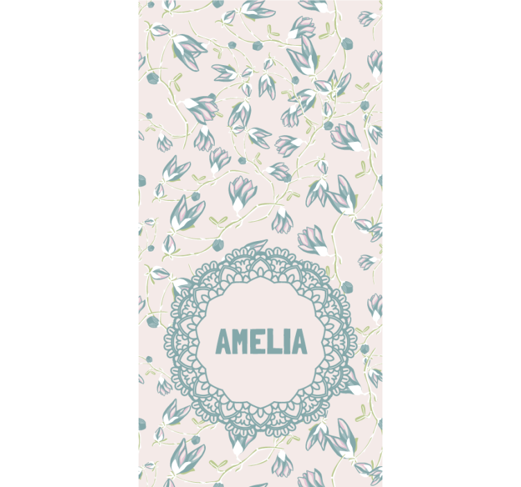 Rulou geam tineret nume cu motiv floral delicat - TenStickers