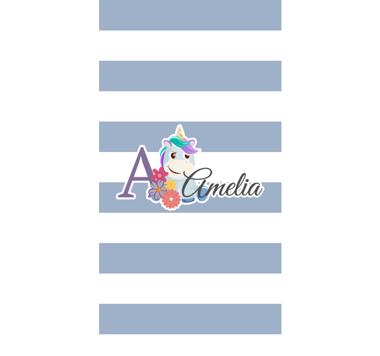 Animale drăguțe unicorn cu nume de pepinieră Rulouri - TenStickers