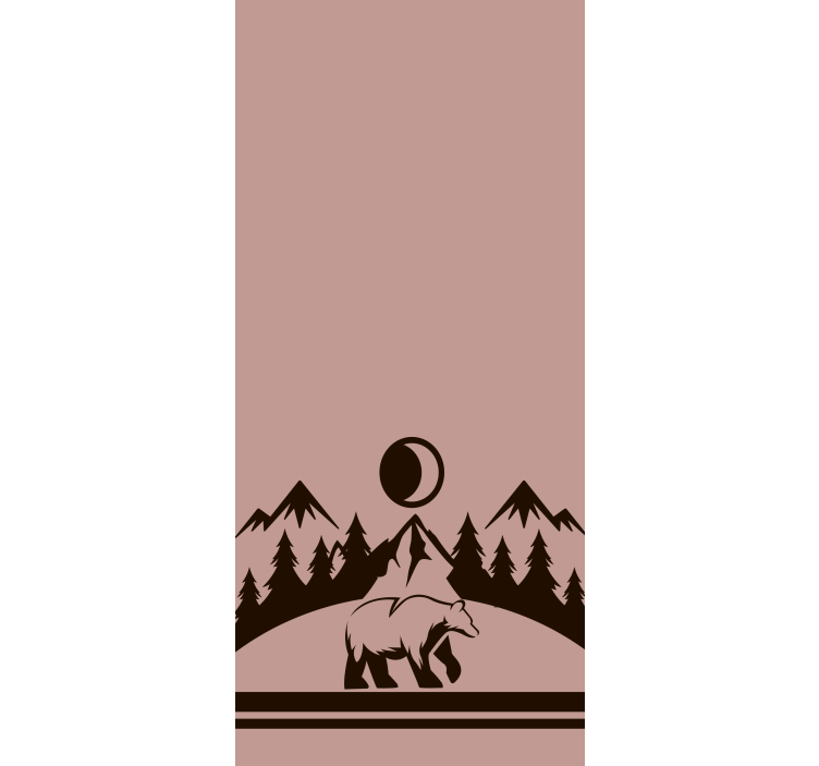 Rulou geam animale urs și munți - TenStickers