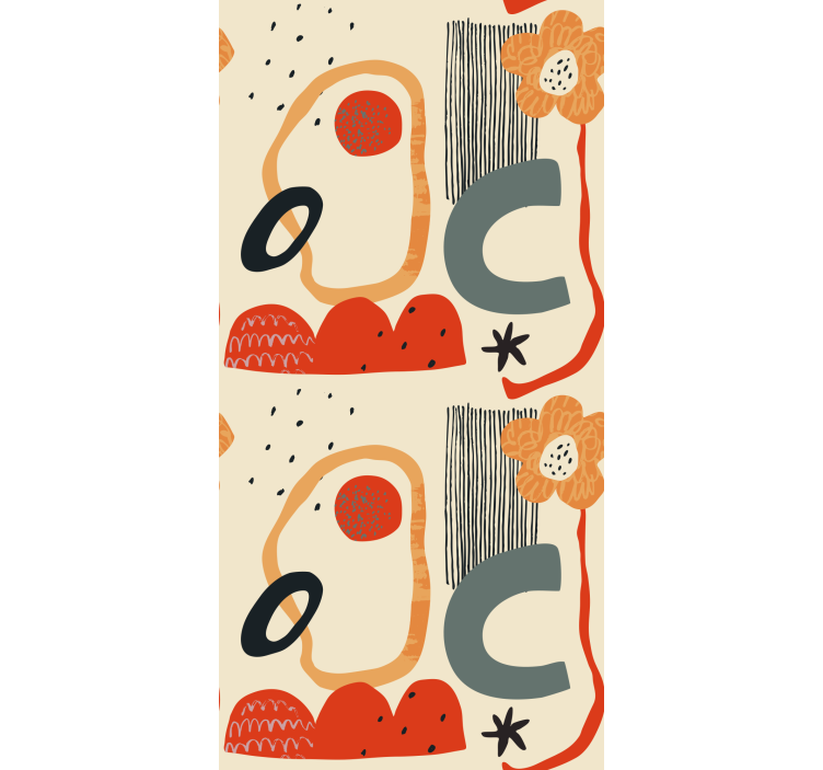 Rulou geam compoziție florală abstractă - TenStickers