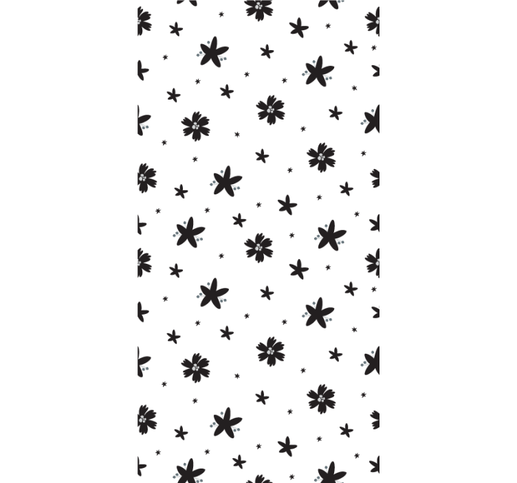 Rulou geam floral design alb-negru - TenStickers