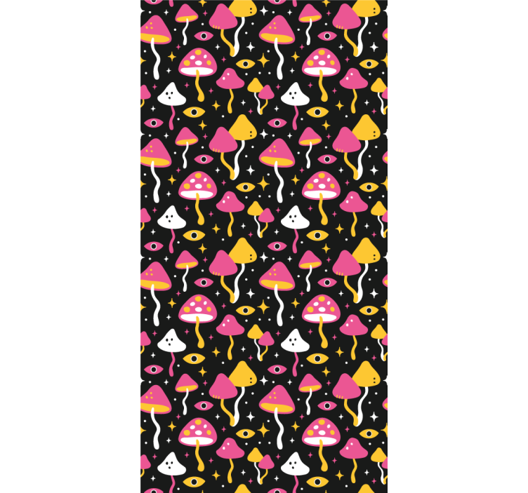 Ciuperci magice roz Rulouri modern - TenStickers