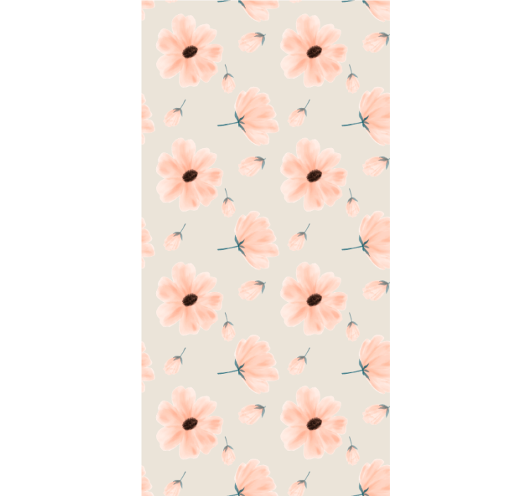 Rulou geam flori și plante model floral pastel - TenStickers