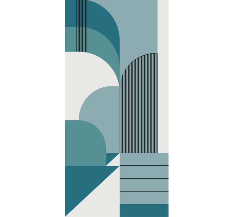 Rulou geam modern modele de arc albastru - TenStickers