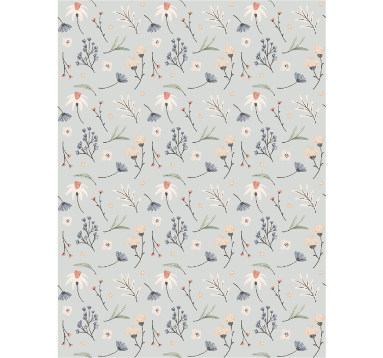 Rulou geam floral elemente delicate - TenStickers