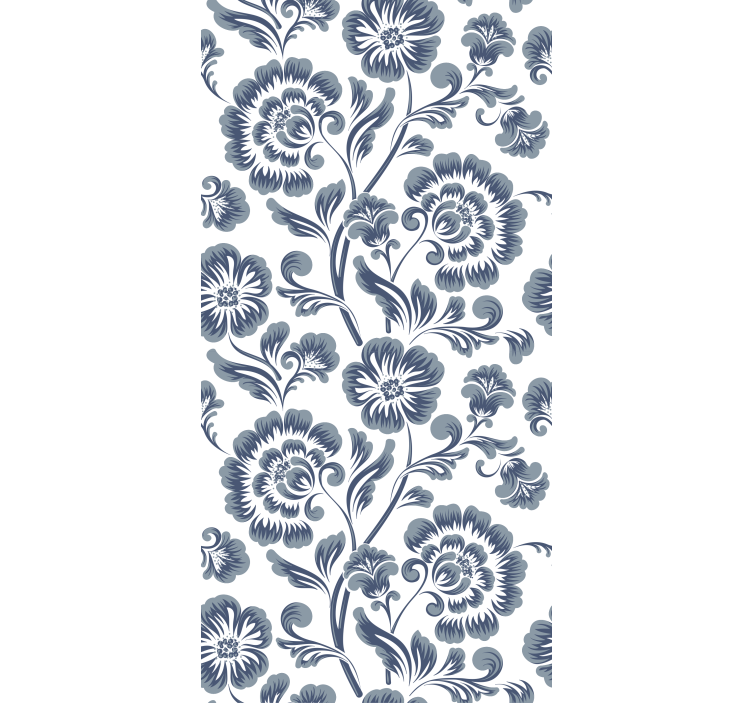 Rulou geam floral modele gri elegante - TenStickers
