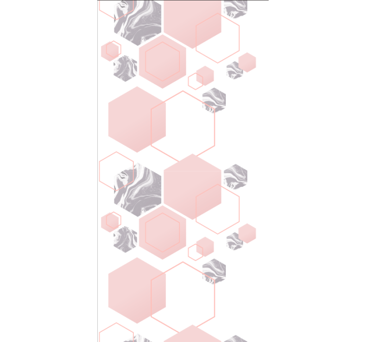 Rulou geam modern motiv hexagonal roz - TenStickers