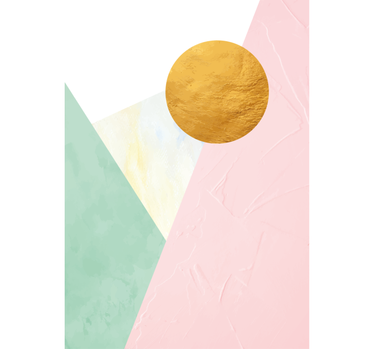 Rulou geam modern design cerc de aur - TenStickers