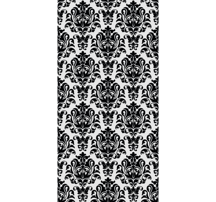 Rulou geam clasic model floral alb-negru - TenStickers
