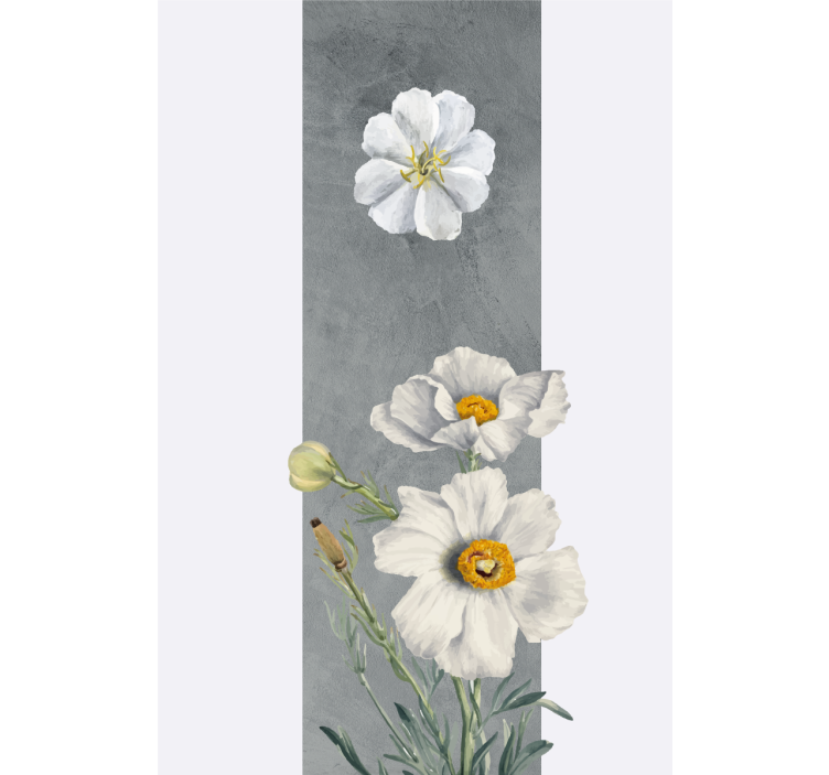 Rulou geam flori și plante buchet alb de flori - TenStickers
