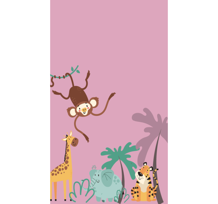 „boho” copii jungle diverse animale Rulouri - TenStickers