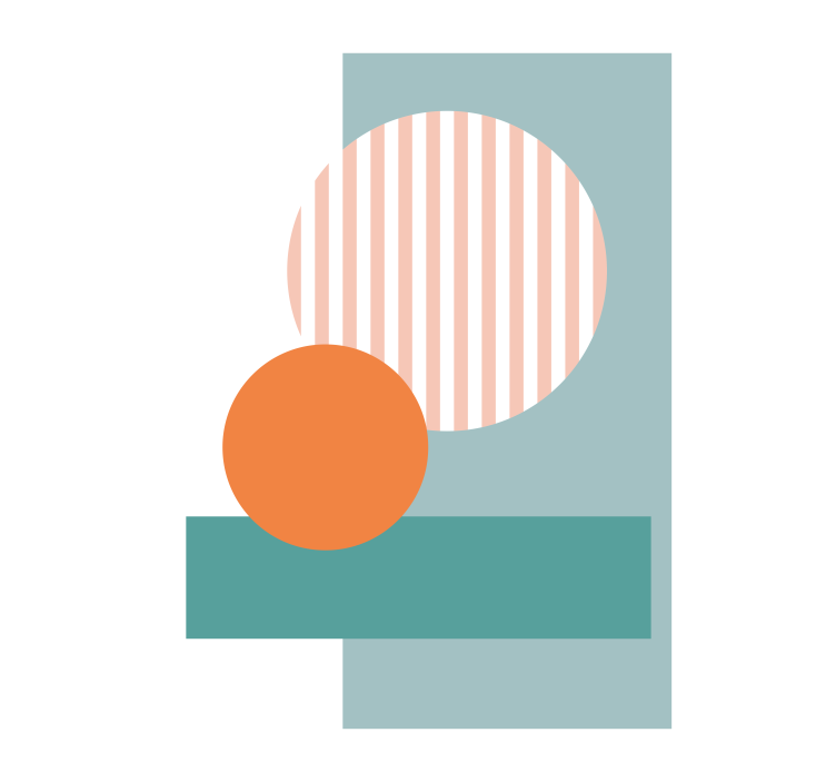 Rulou geam salon cercuri abstracte albastre - TenStickers