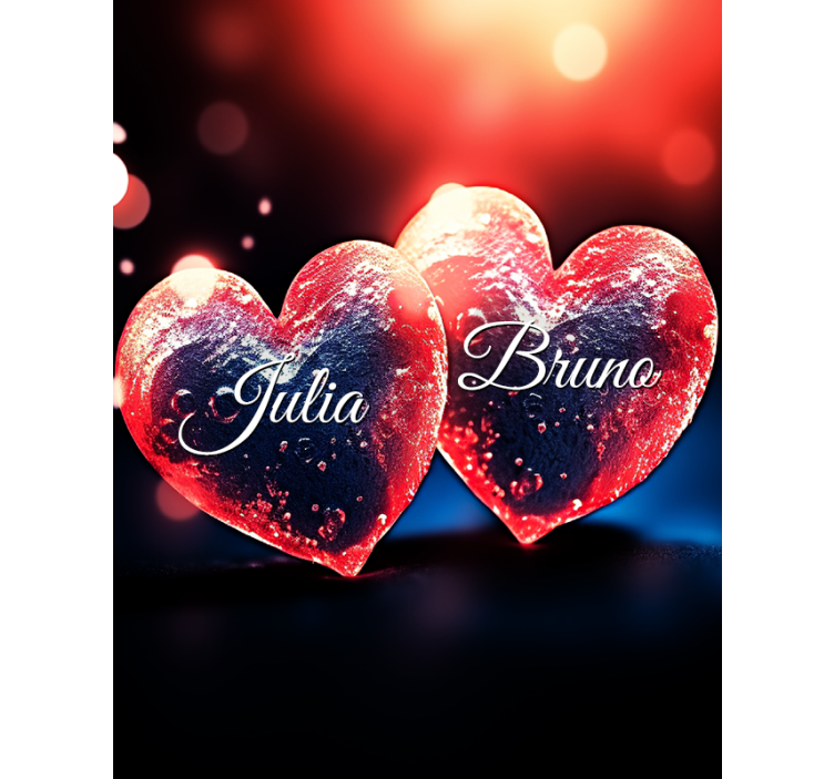 Rulou geam personalizat inimi cu nume - TenStickers