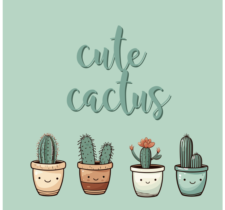 Rulou geam bucătărie drăguț cactus - TenStickers