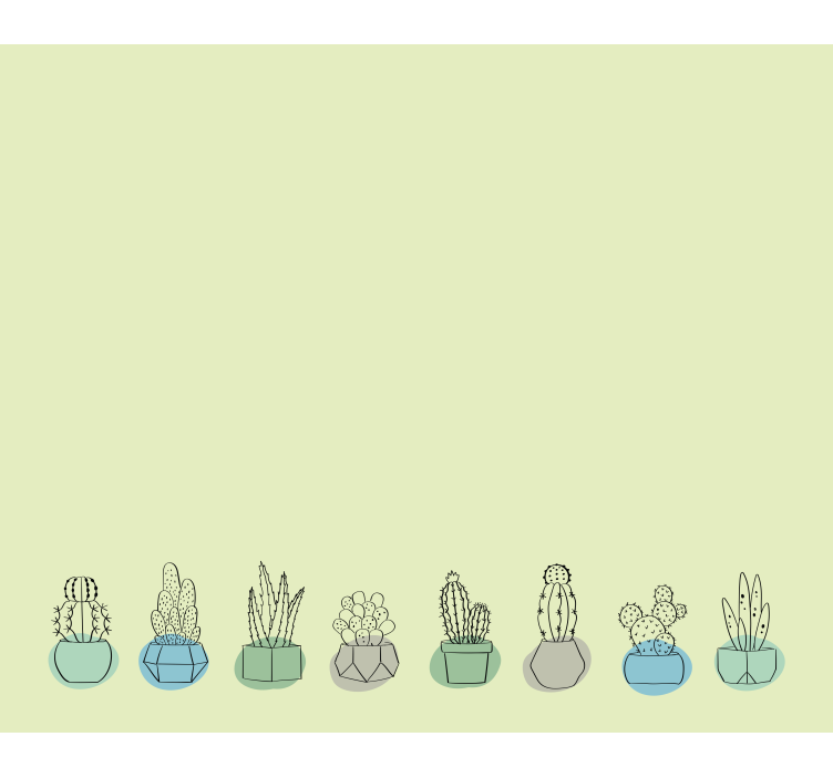 Rulou geam cactuși periwinkle verde - TenStickers