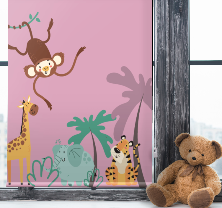 „boho” copii jungle diverse animale Rulouri - TenStickers