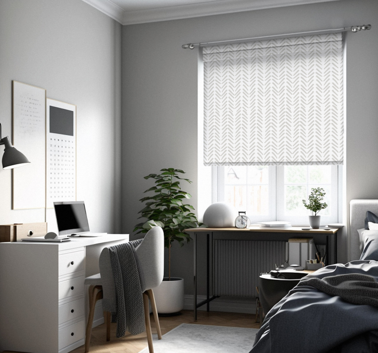 Linii abstracte gri zig zag nordic blind - TenStickers