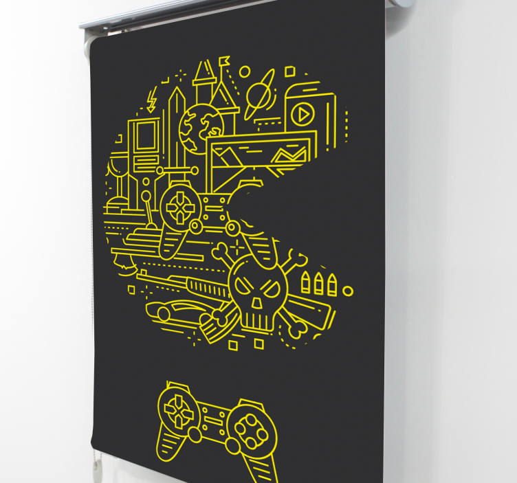 Galben pac joc geek roller blind - TenStickers