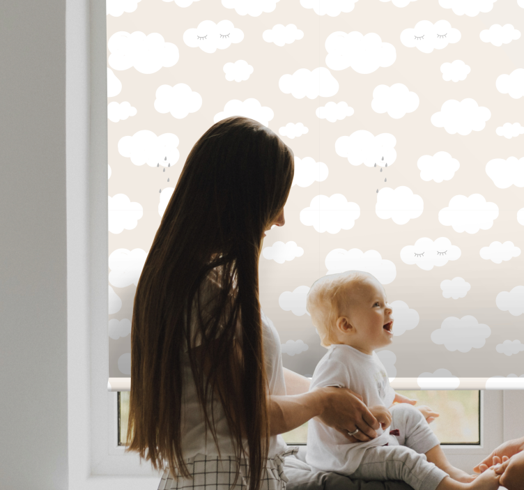 Fundal bej cu nori care plâng - TenStickers