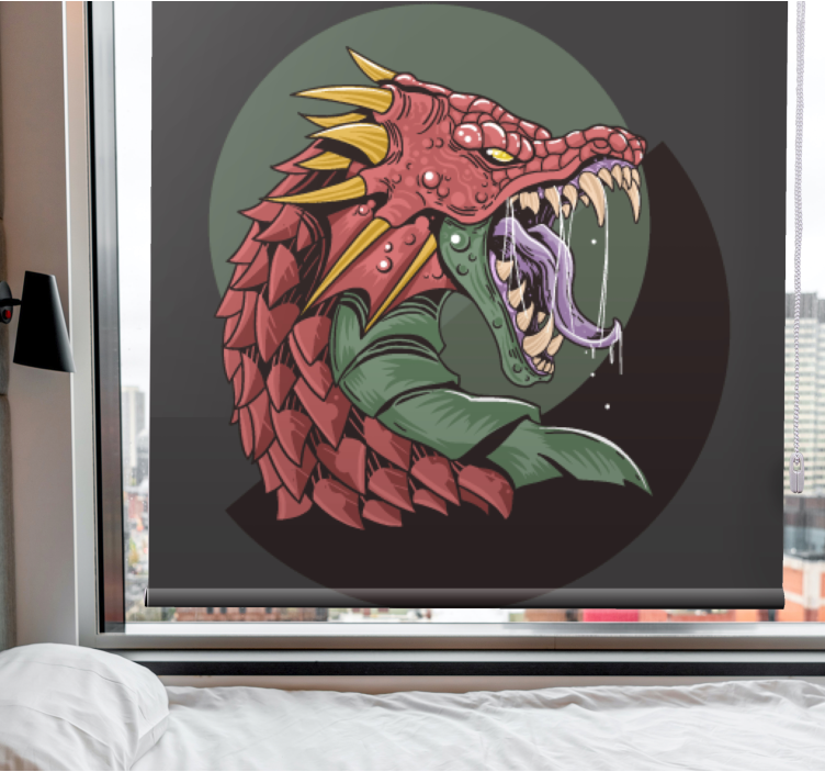 Jaluzele cu rolete Geek cap de dragon feroce - TenStickers