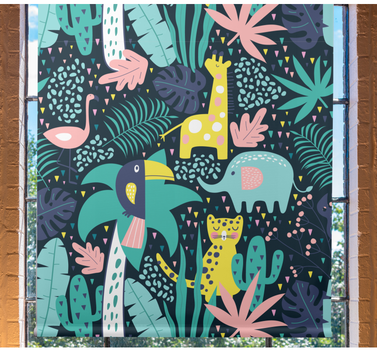 Rulou geam pentru copii animale tropicale nordice - TenStickers