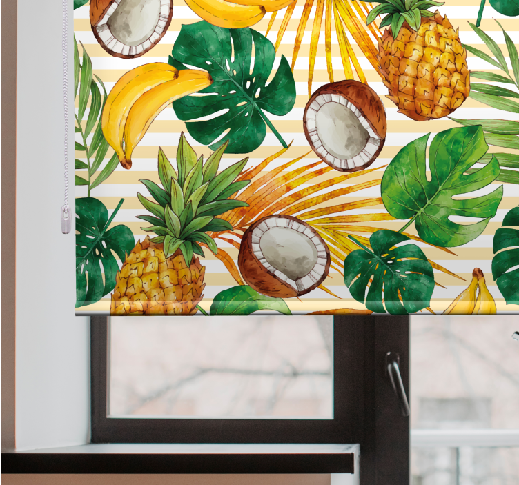 Rulou geam bucătărie design fructe tropicale - TenStickers