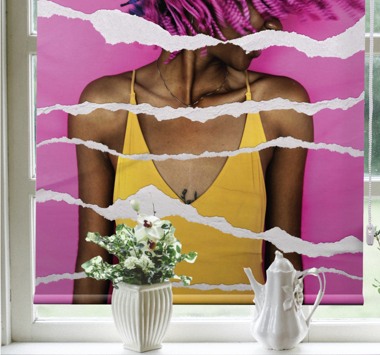 Rulou geam cu desene efect de hârtie ruptă - TenStickers