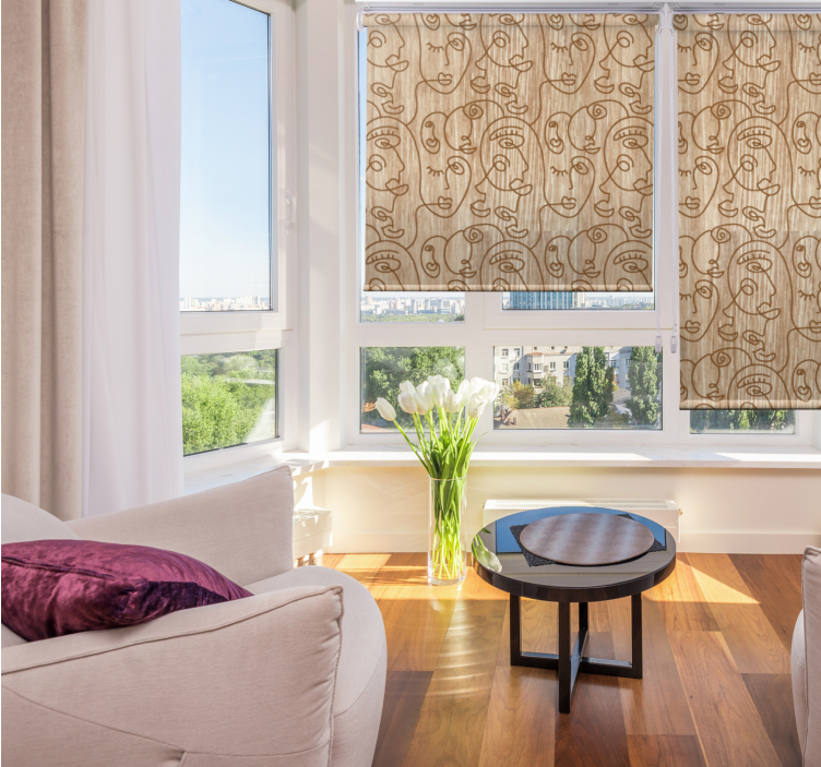 Rulou geam modern modele abstracte ale feței - TenStickers