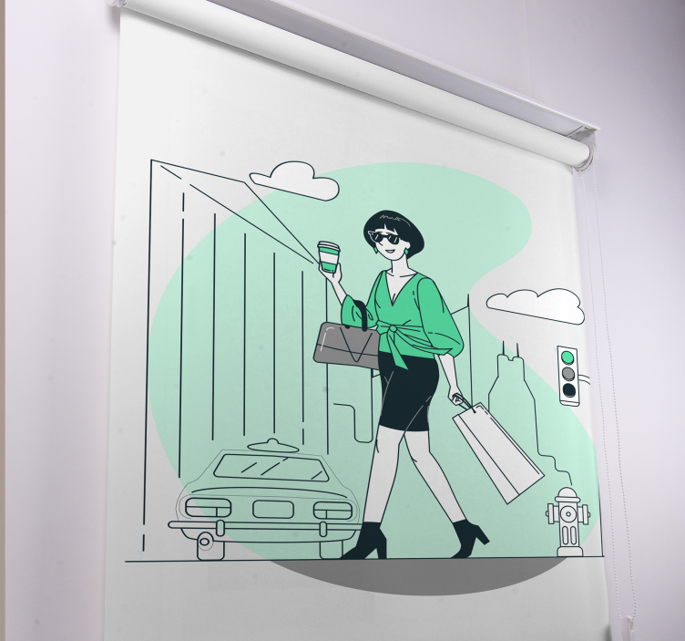 Rulou geam cu fraze viata eleganta in oras - TenStickers