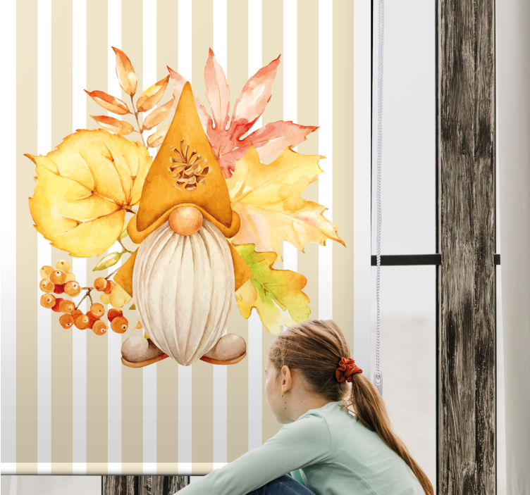 Rulou geam display gnomi de toamnă - TenStickers