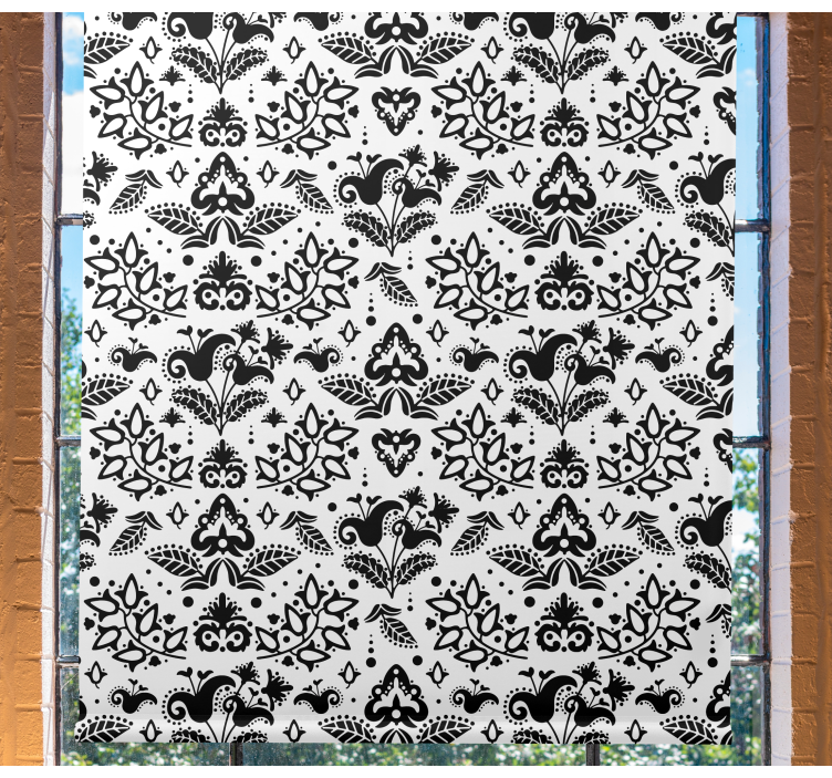 Rulou geam floral elemente florale elegante - TenStickers