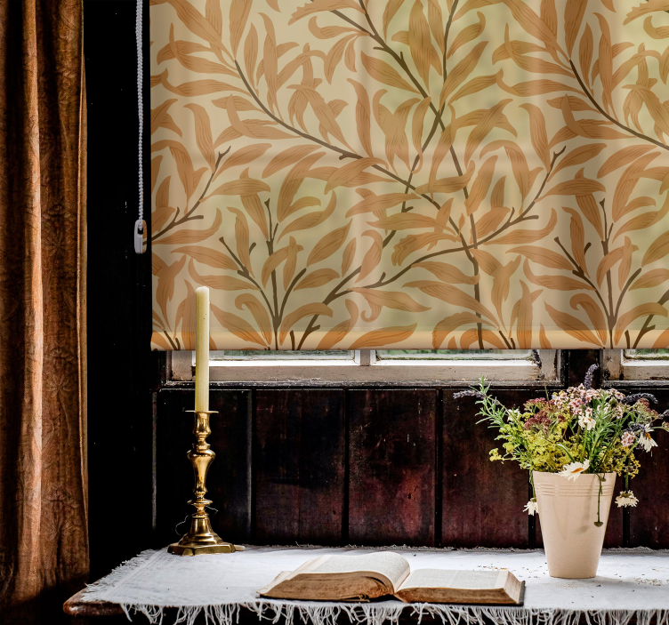 Rulou geam floral imprimeu botanic de frunze - TenStickers