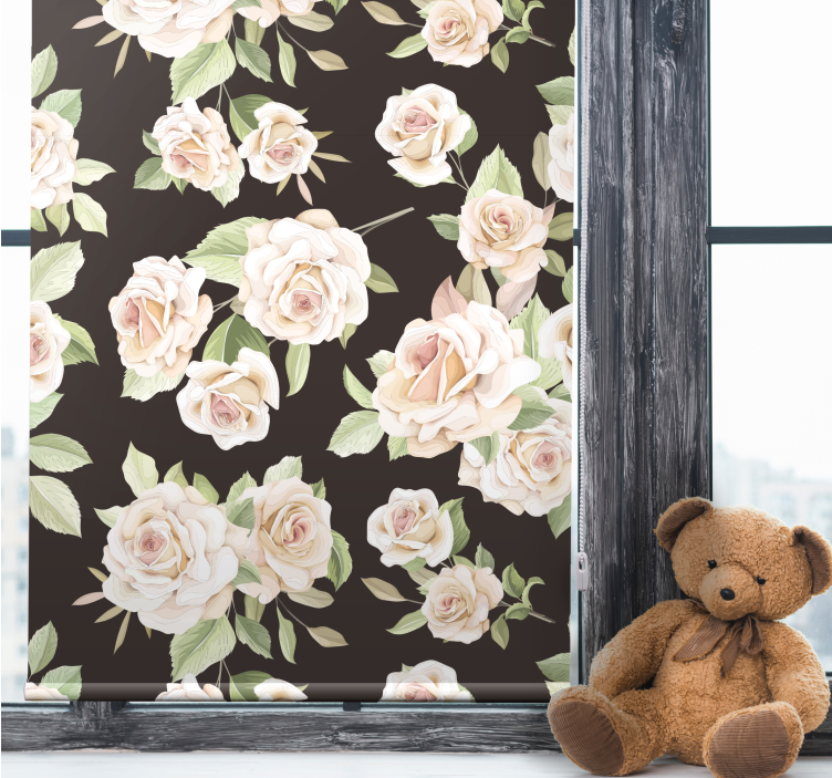 Rulou geam floral tema eleganta trandafir - TenStickers