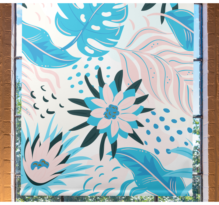 Rulou geam flori și plante design de model botanic - TenStickers