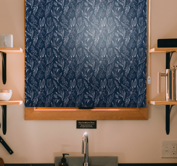 Rulou geam flori și plante eleganta motivului floral - TenStickers