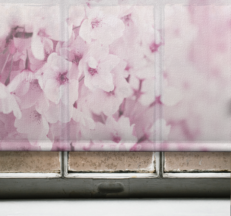 Rulou geam flori și plante flori roz delicate - TenStickers