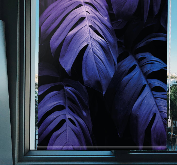 Rulou geam flori și plante frunzișul monstera deliciosa - TenStickers