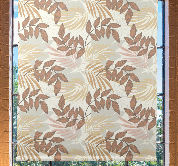 Rulou geam flori și plante model de frunze delicate - TenStickers