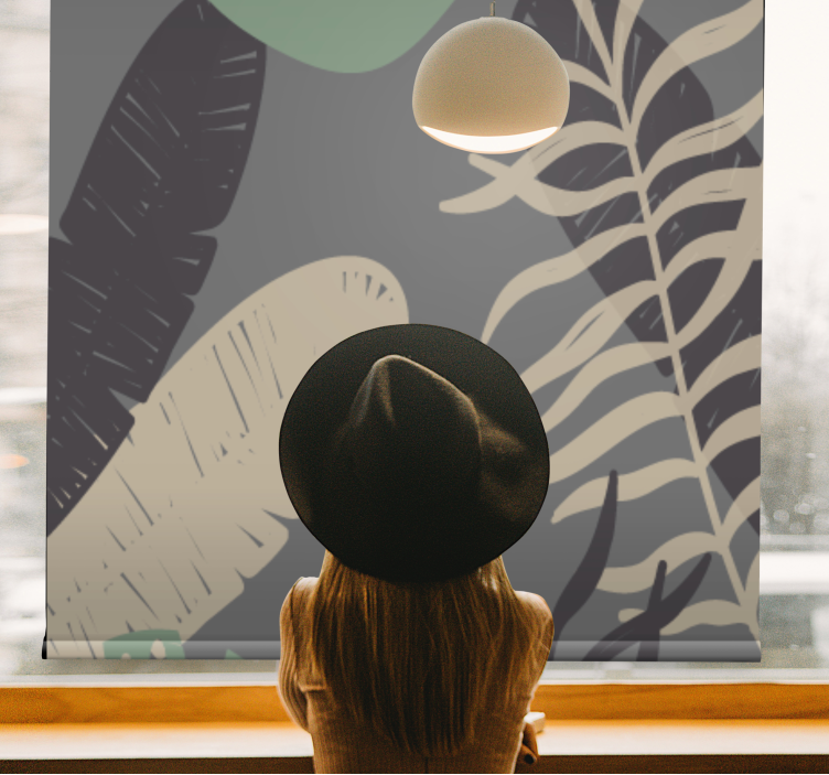 Rulou geam flori și plante model de verdeață tropicală - TenStickers