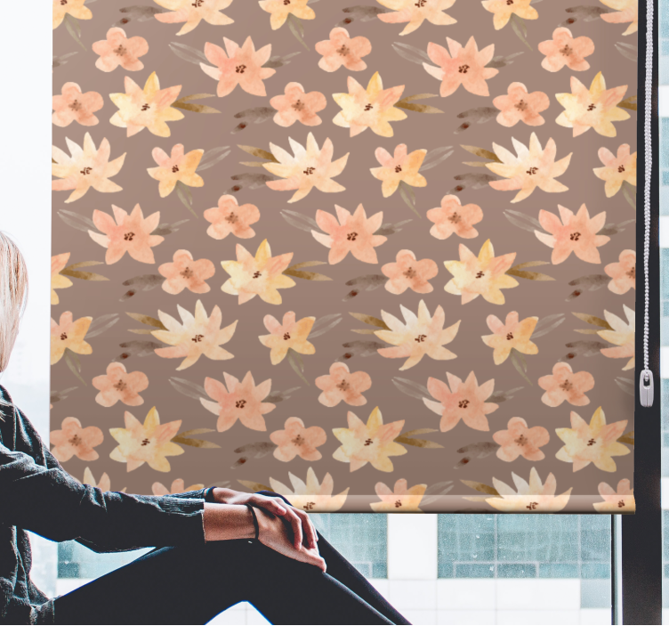 Rulou geam flori și plante model floral moale - TenStickers